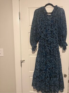 The Impeccable Pig Blue Floral Maxi Dress